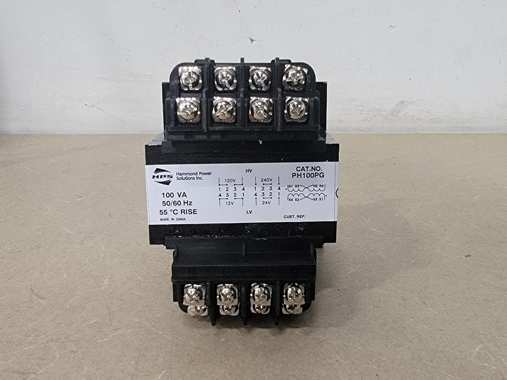 HAMMON POWER SOLUTIONS INC. 100 VA Transformer, 120/240 Pri. volts, 12/24 Sec. volts PH100PG
