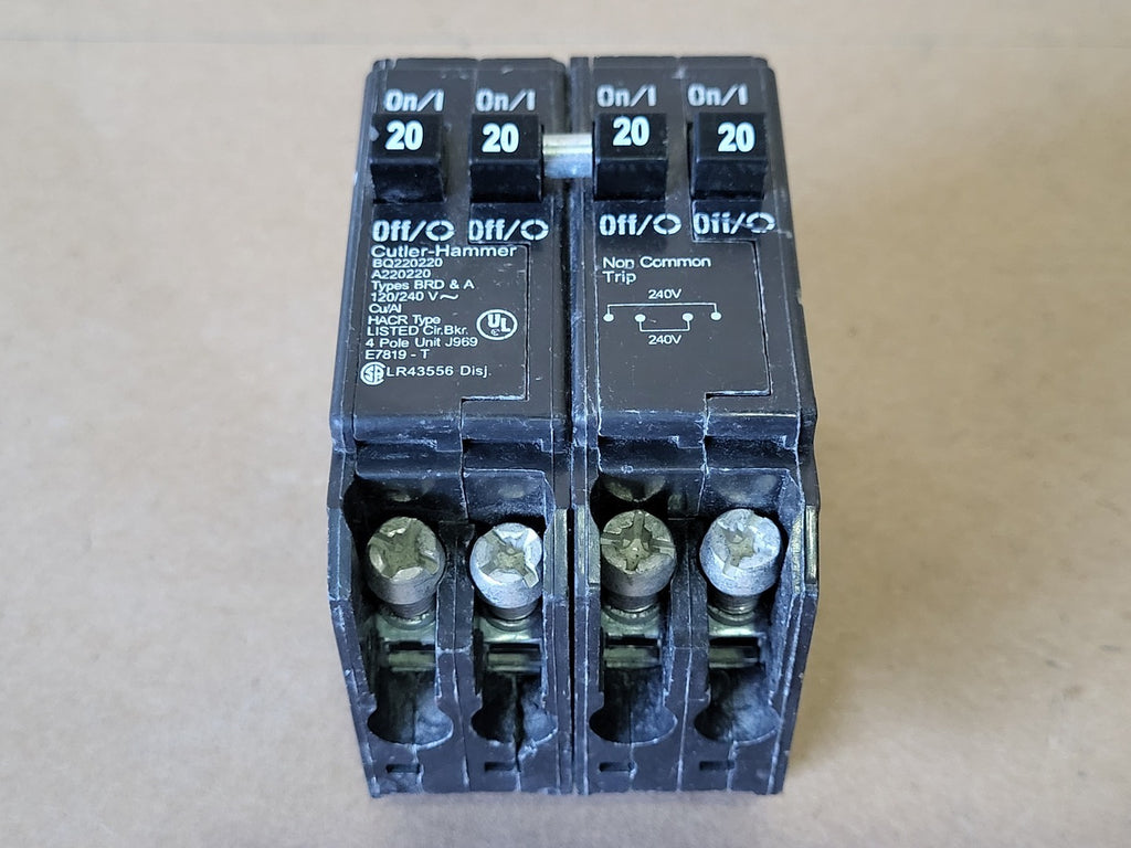 CUTLER-HAMMER 20 Amp, 4 Pole, 120/240 volts Circuit Breaker  BQ220220