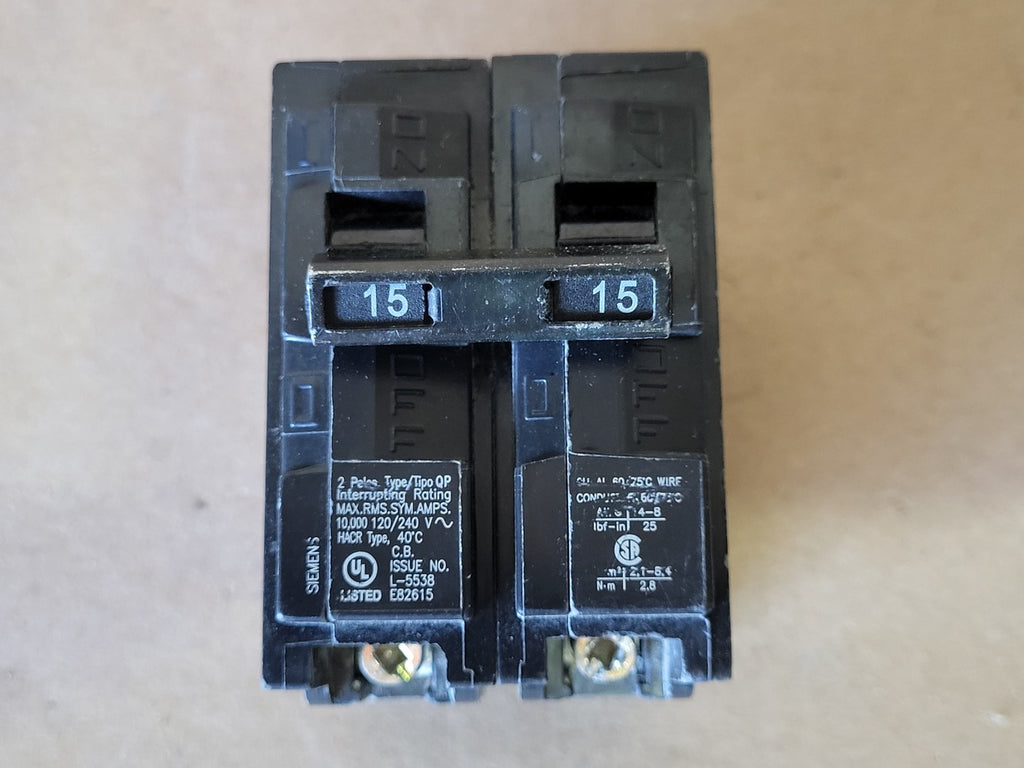 SIEMENS 15 Amp, 2 Pole, 120/240 volts Circuit Breaker Q215