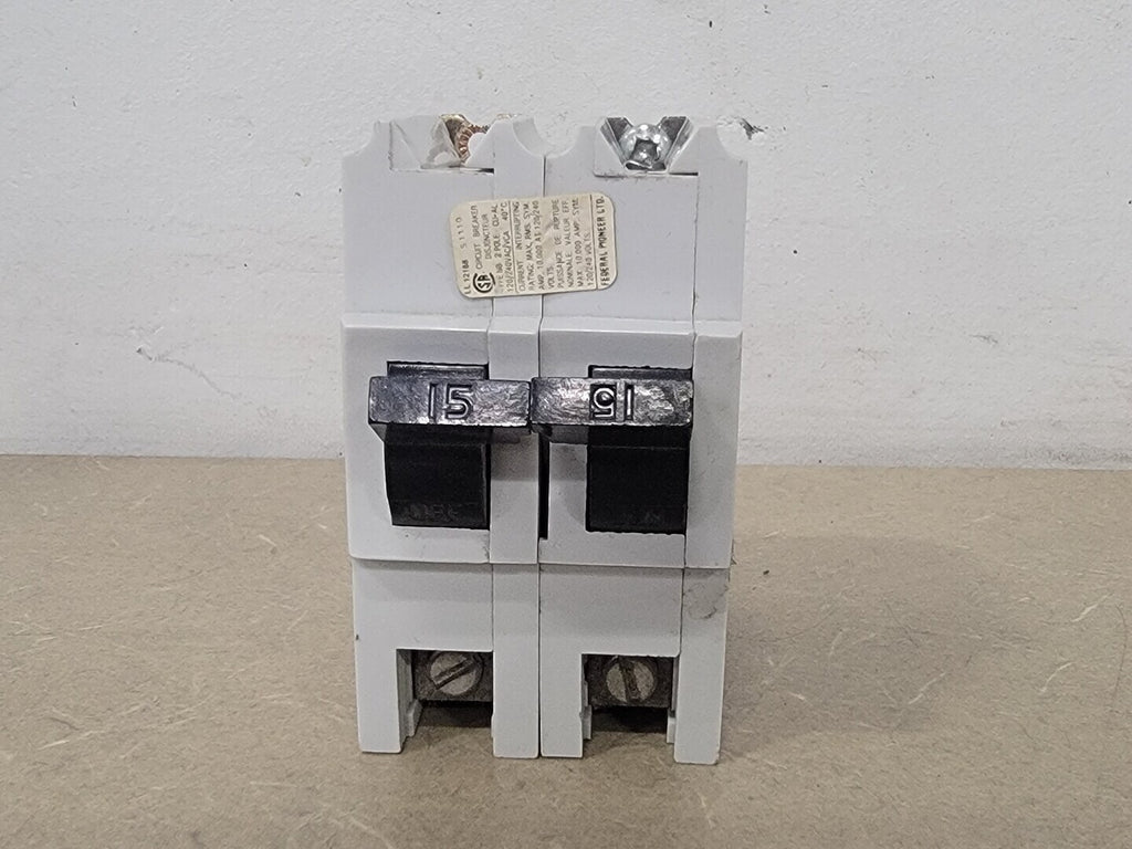 FEDERAL PIONEER 15 Amp, 2 Pole, 120/240 Volt Circuit Breaker LL12188