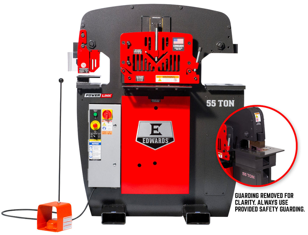 EDWARDS 55 ton Ironworker 3 Phase, 230 Volt w/ Coper Notcher ED9-55233012