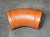 VICTAULIC 6" Grooved 45° Elbow Fitting, Ptd. Orange, No. 110