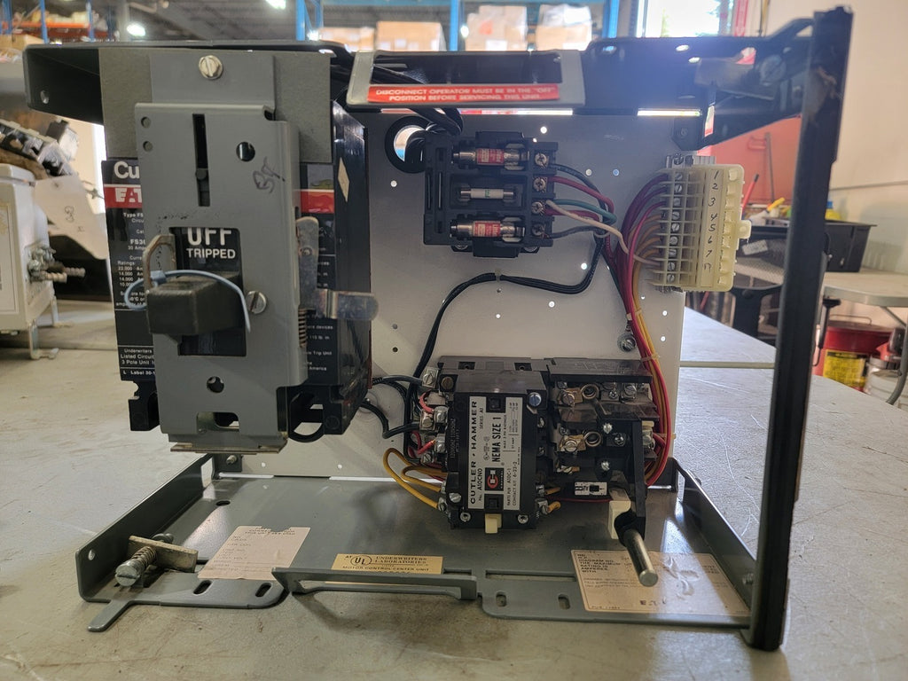 CUTLER-HAMMER NEMA Size 1 MCC Bucket w/ FS360030 Breaker & A10CN0 Starter 600V 3PH