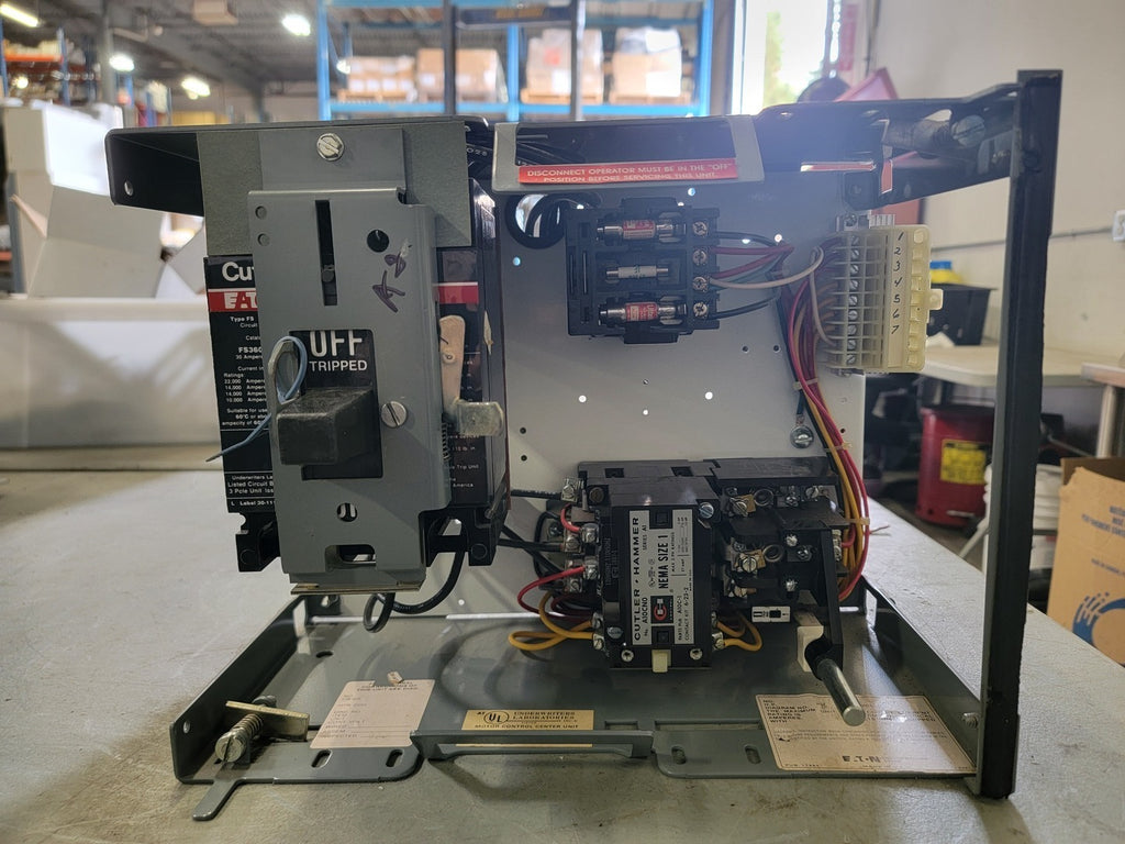 CUTLER-HAMMER MCC Bucket w/ FS360030 Breaker & A10CN0 NEMA Size 1 Starter - 30A 600V