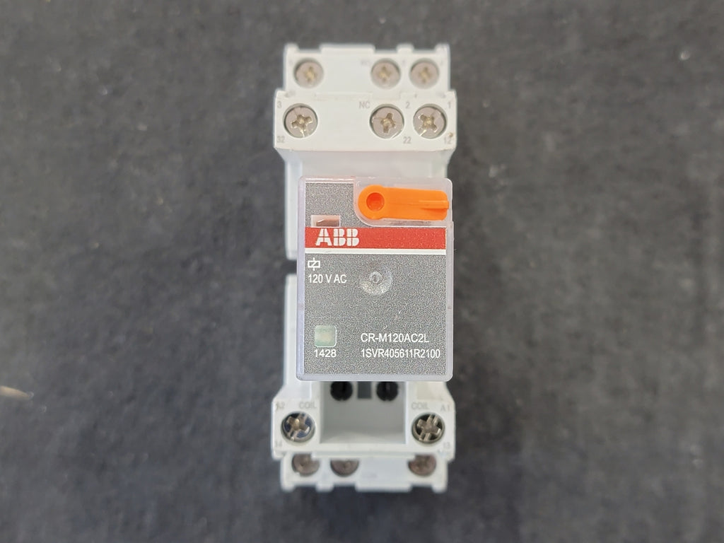 ABB 12 Amp Pluggable Interface Relay CR-M120AC2L w/ Relay Socket 1SVR405651R2000