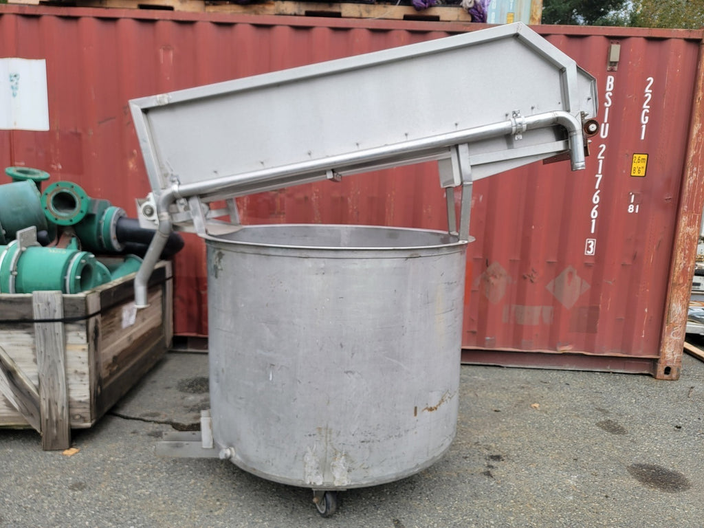 72" Stainless Steel Dewatering Screen Conveyor - 20" Wide - Inclined Screening Trough w/ 48" Collection Tank & Gear Motor