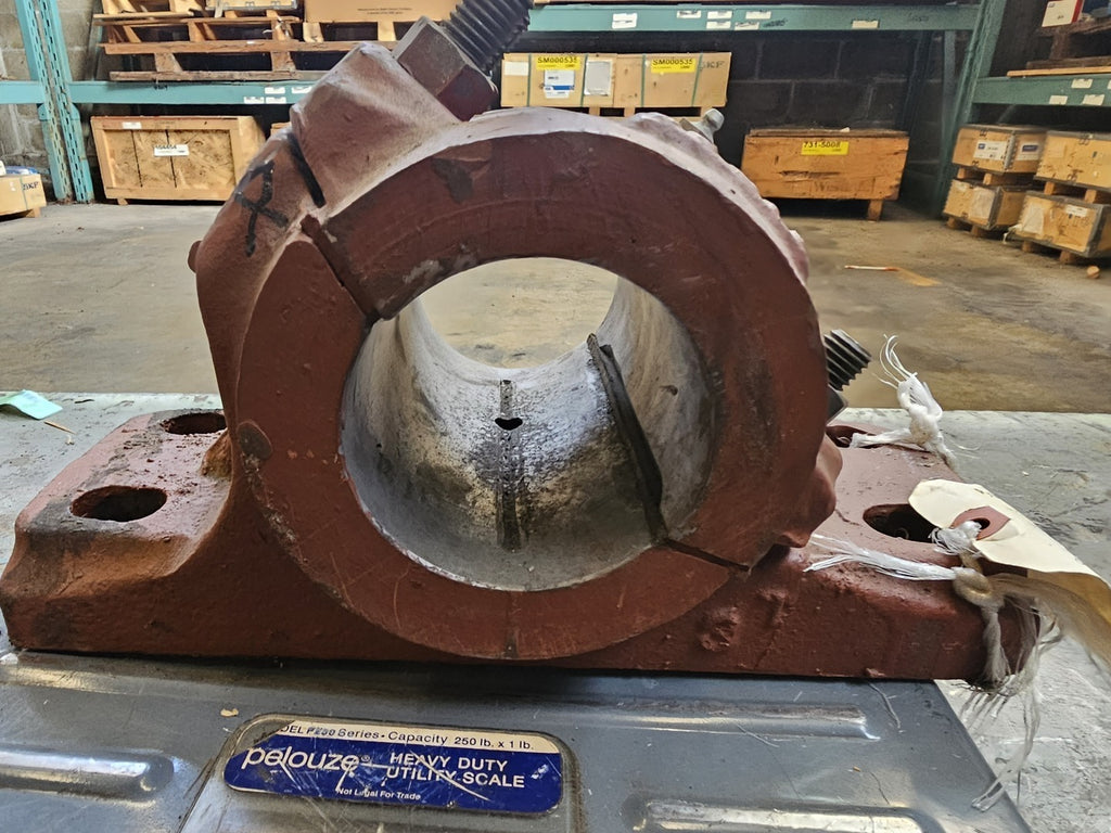PROGRESSIVE ENGINEERING WORKS Pillow Block Bearing L-Belt Angle Split Babbitted 3-7/16" Bore, 2K-1555