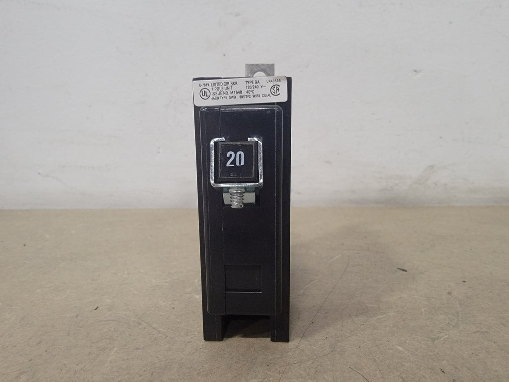 CUTLER-HAMMER 20 Amp, 1 Pole, 120/240 Volts Circuit Breaker BA120