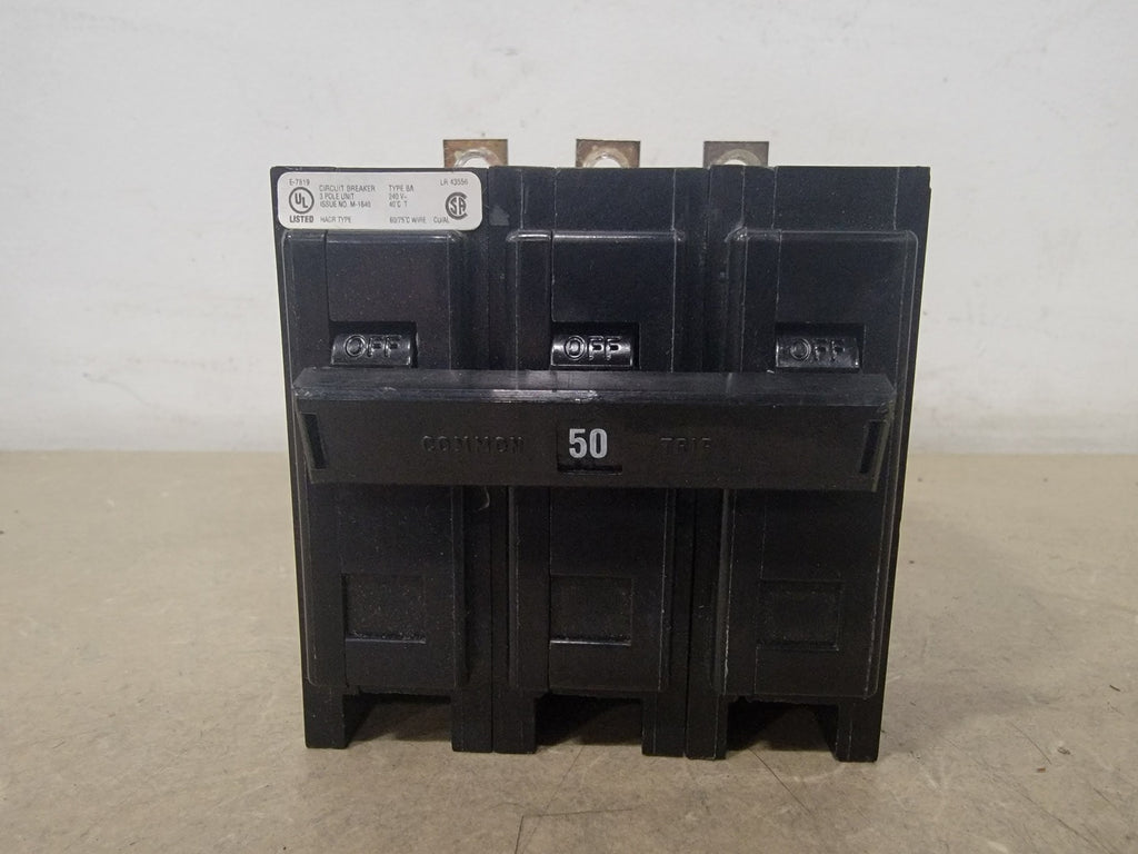 EATON CUTLER-HAMMER 50 Amp, 3 Pole, 240 volts Circuit Breaker BAB3050H