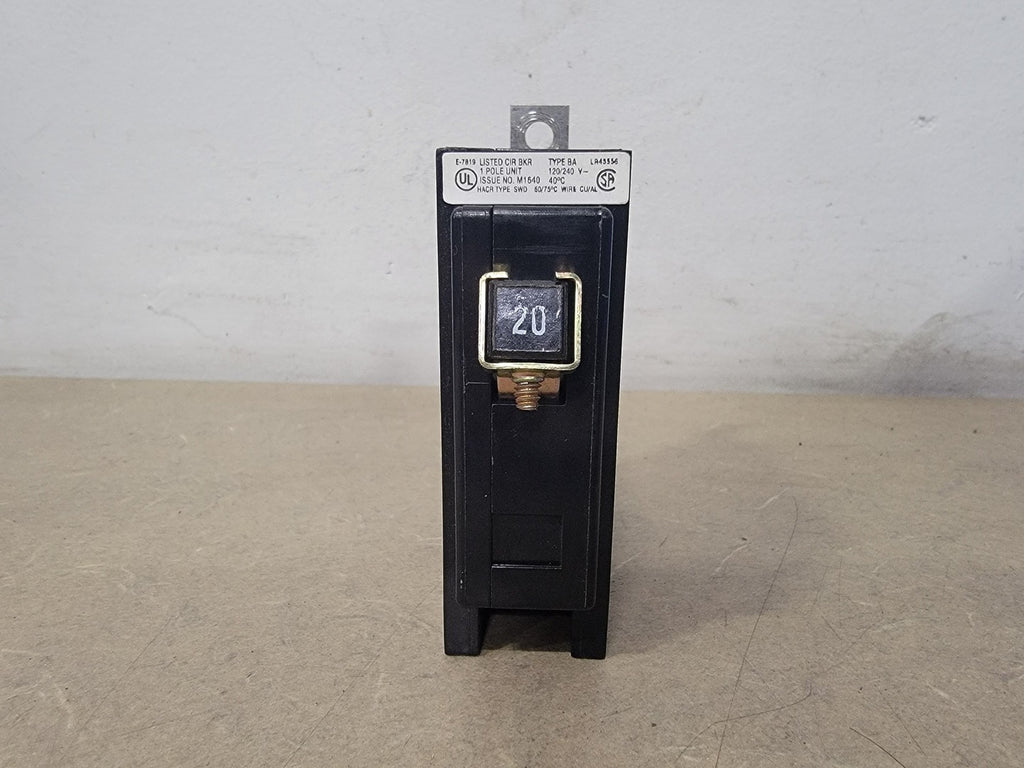 CUTLER-HAMMER 20 Amp, 1 Pole, 120/240 volts Circuit Breaker BA120