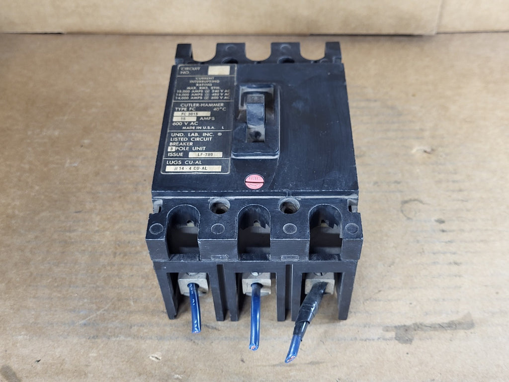 EATON 15 Amp, 3 Pole, 600 Volts Circuit Breaker FC3015