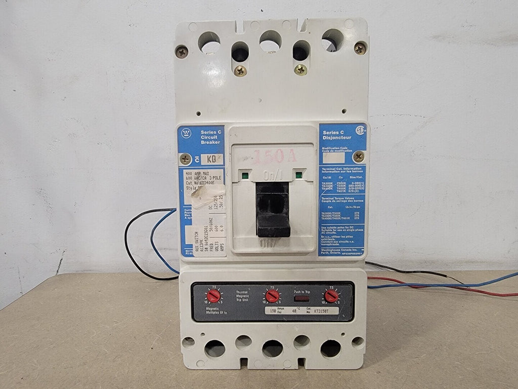 WESTINGHOUSE 400 Amp, 3 Pole, 600 Volts Circuit Breaker KD3400F