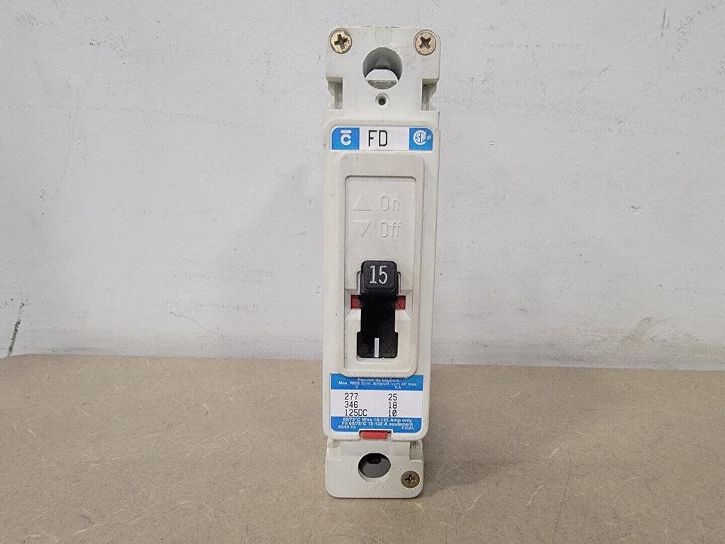 CUTLER-HAMMER 15 Amp, 1 Pole, 346 Volts Circuit Breaker FD1015