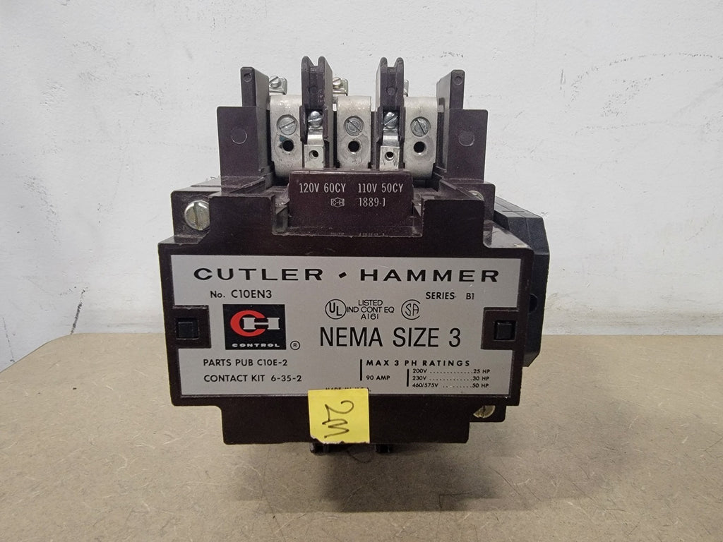 CUTLER-HAMMER C10EN3 NEMA Size 3 Magnetic Contactor 90A 120V Coil 3-Phase