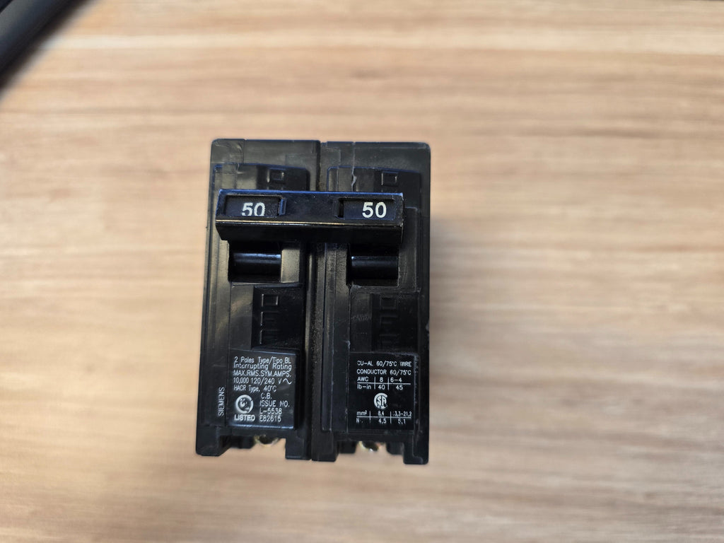 SIEMENS 50 Amp, 2 Pole, 120/240 volts Circuit Breaker B250