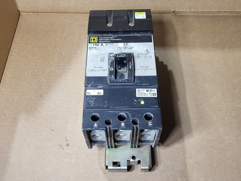 SQUARE D 150 Amp, 3 Pole, 600 Volt Circuit Breaker KA36150