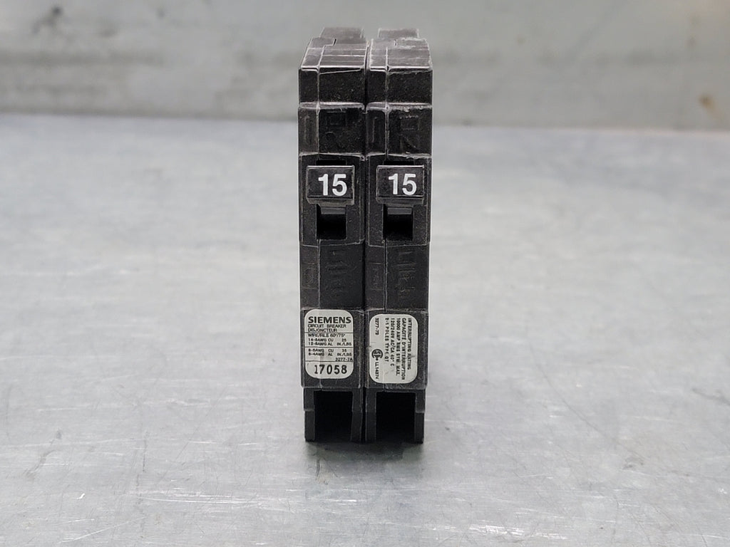 SIEMENS 15 Amp, 2 Pole, 240 volts Circuit Breaker Q1515NC