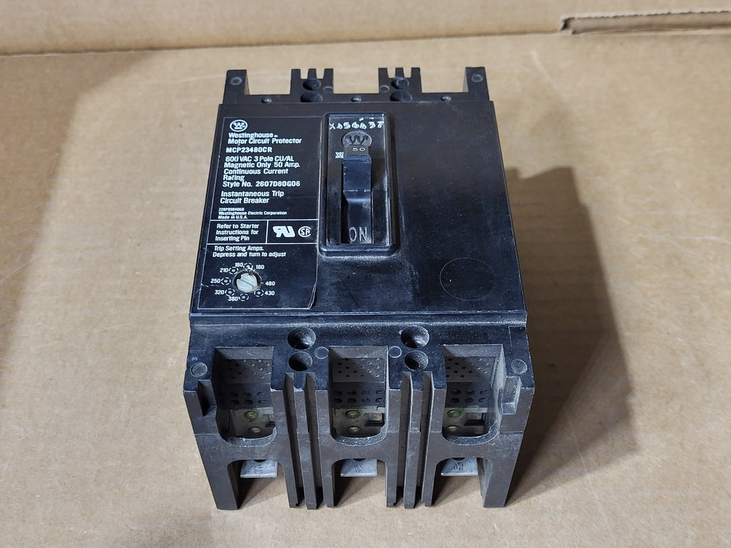 WESTINGHOUSE 50 Amp, 3 Pole, 600 Volts Circuit Breaker MCP23480CR