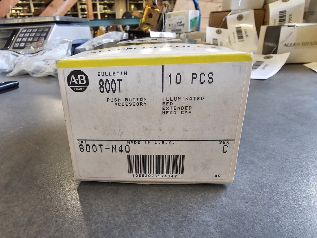 ALLEN-BRADLEY 30mm Push Button Red Head Cap 800T-N40 (Box of 10)