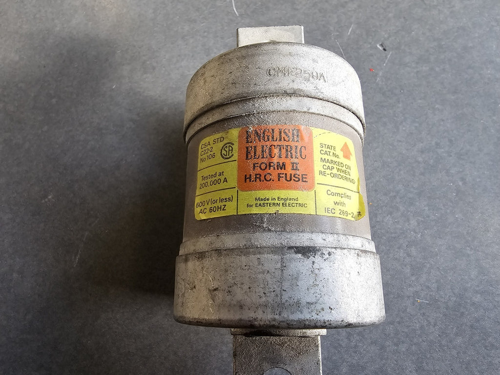 ENGLISH ELECTRIC 250A, 600V, Form II HRC Fuse CMF250A