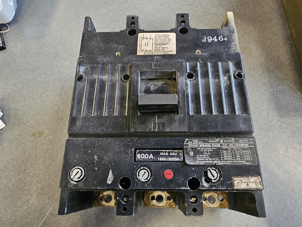 GENERAL ELECTRIC 600 Amp 600 Volts 3 Pole Circuit Breaker TJK636F000