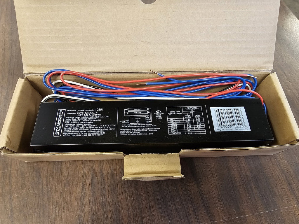 STANDARD 120 Volts 2 Lamp Electronic Fluorescent Ballast E296T12IS120/N