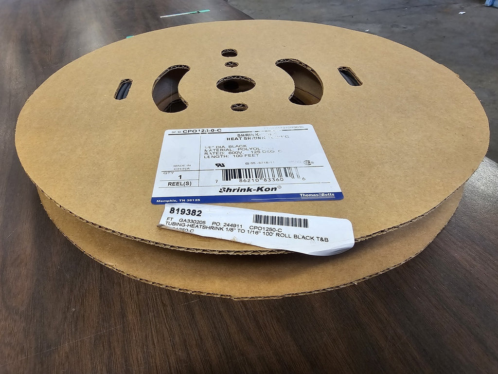 SHRINK-KON 1/8" Thin-Wall Heat Shrinkable Tubing CPO125-0-C