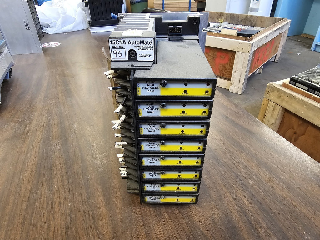 RELIANCE ELECTRIC  AutoMate 45C1A Programmable Controller w/ 8 x 45C40 Modules