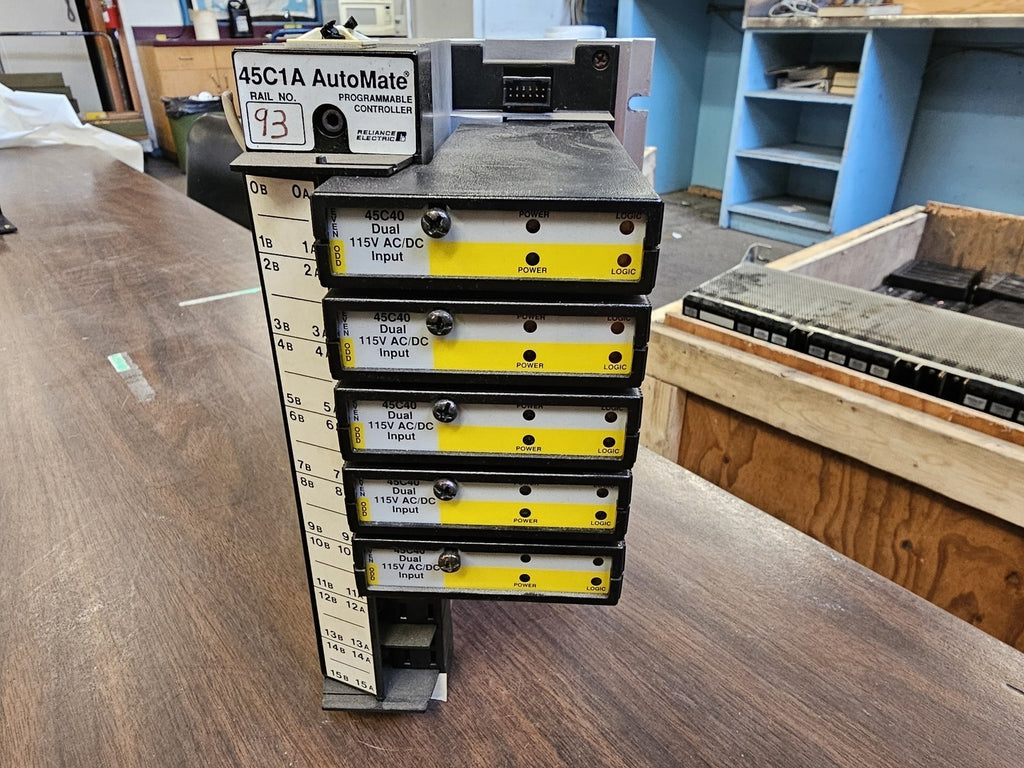 RELIANCE ELECTRIC  AutoMate 45C1A Programmable Controller w/ 5 x 45C40 Modules
