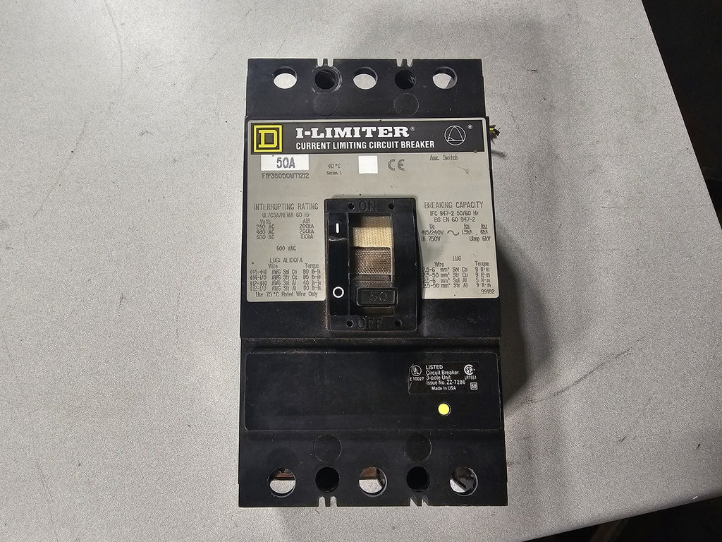 SQUARE D 50 Amp 3-Pole 600V Circuit Breaker FH36050