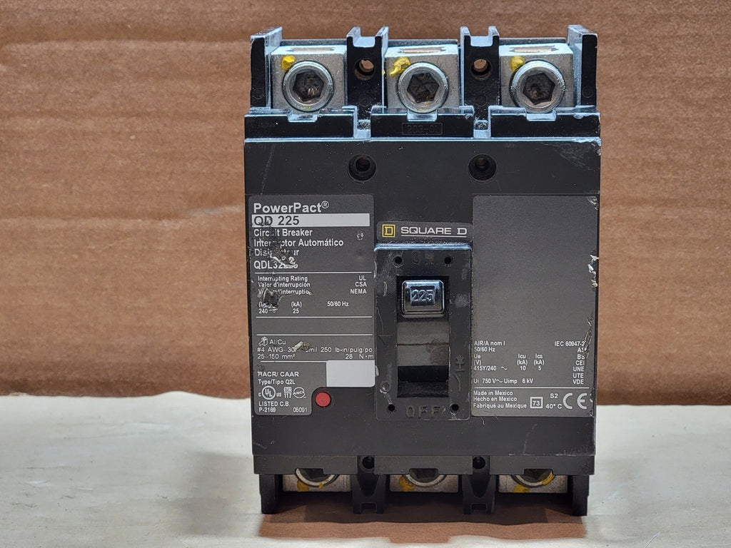 SQUARE D 225 Amp, 3 Pole, 240 Volts Circuit Breaker QDL32225