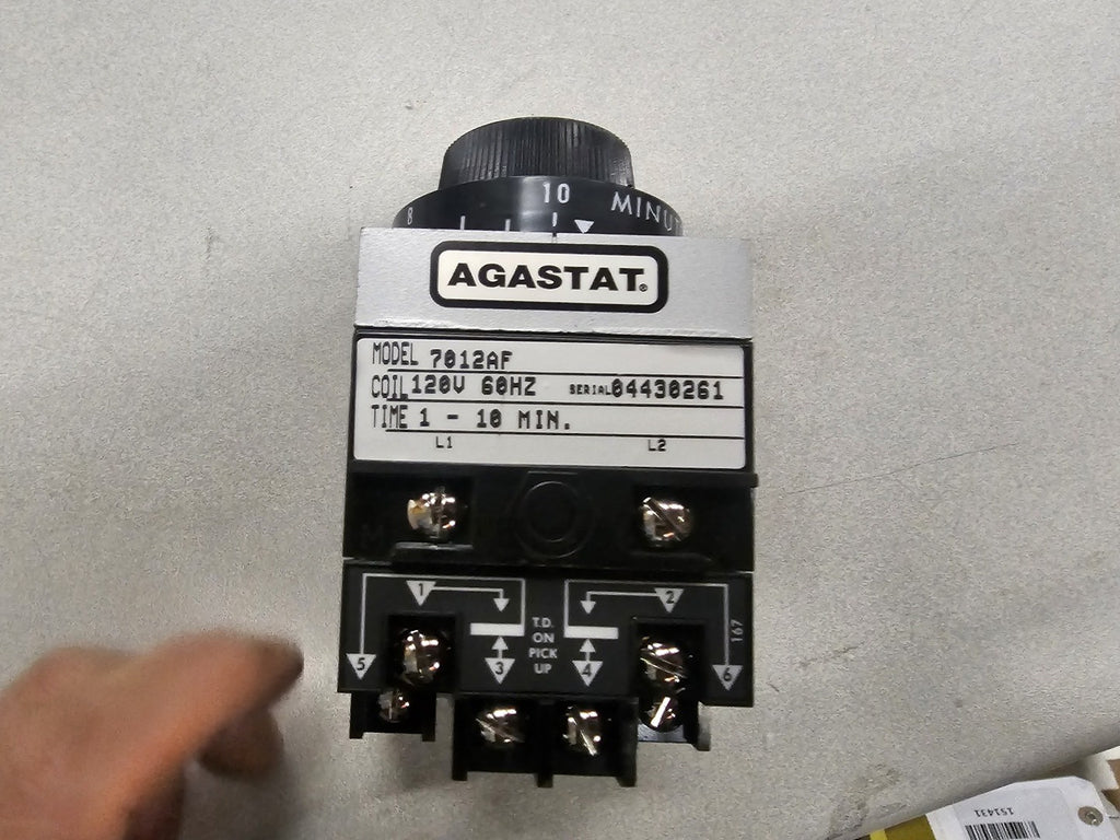 AGASTAT 7012AF Time Delay Relay, 10 Amps, 120 VDC, 1-10 Min Range