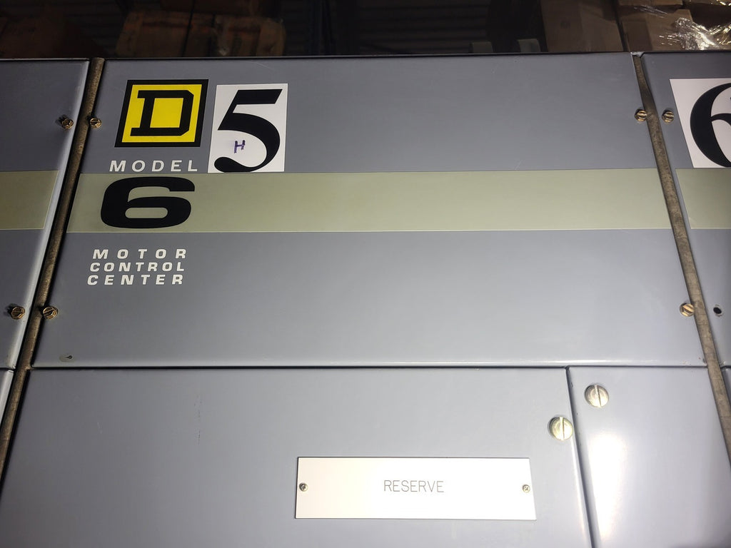 SQUARE D Model 6 Motor Control Center MCC Section, 600V, 3PH, 1200A Bus