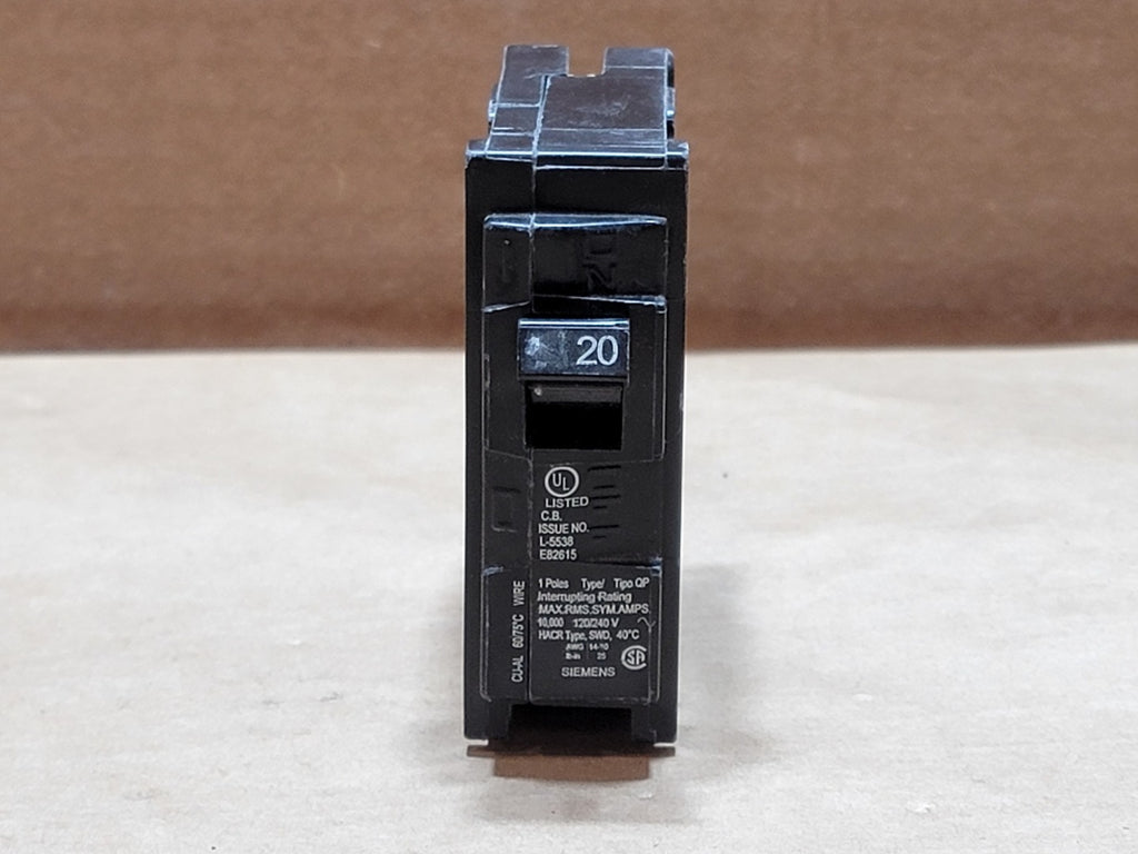 SIEMENS 20 Amp, 1 Pole, 120/240 Volt Circuit Breaker Q120