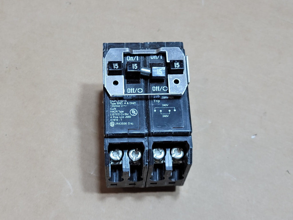 CUTLER-HAMMER 15 Amp, 4 Pole, 120/240 Volt Circuit Breaker BR415