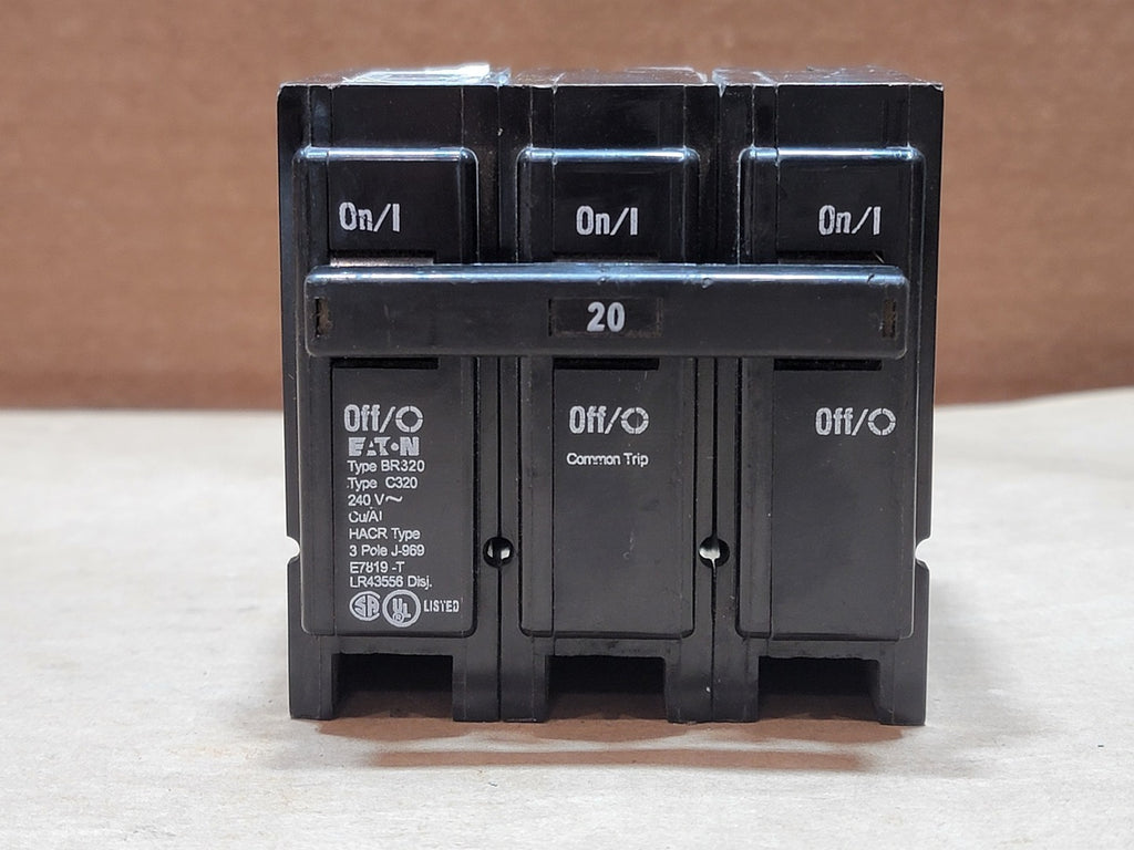 EATON 20 Amp, 3 Pole, 240 Volts Circuit Breaker BR320