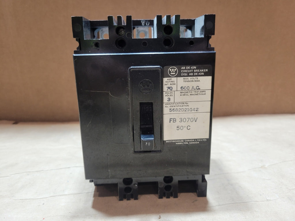 WESTINGHOUSE 70 Amp, 3 Pole, 600 Volt Circuit Breaker FB3070V