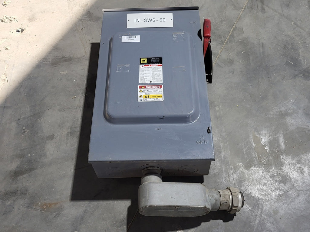 SQUARE D 200 Amp, 3 Pole, 600 Volt Fusible Heavy Duty Safety Switch Disconnect CH364RB