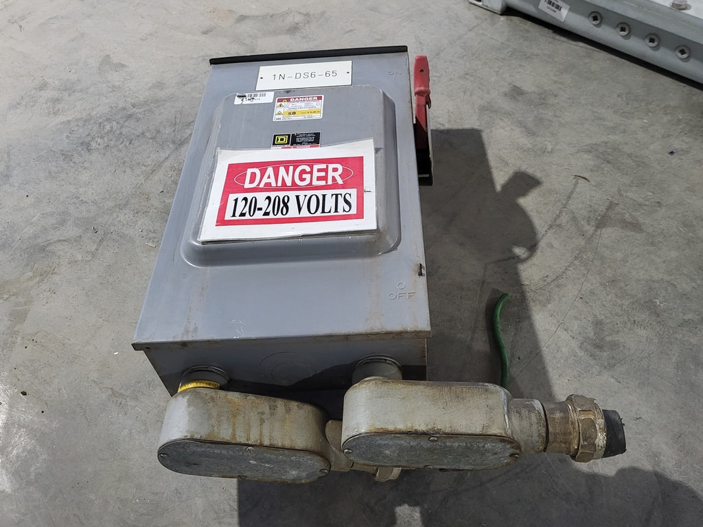 SQUARE D 200 Amp, 3 Pole, 600 Volt Fusible Heavy Duty Safety Switch Disconnect CH364RB