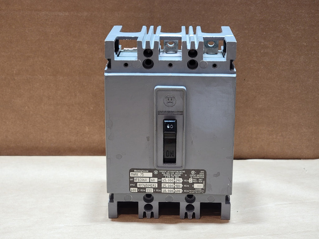 WESTINGHOUSE 60 Amp, 3 Pole, 600 Volts Circuit Breaker HFB3060