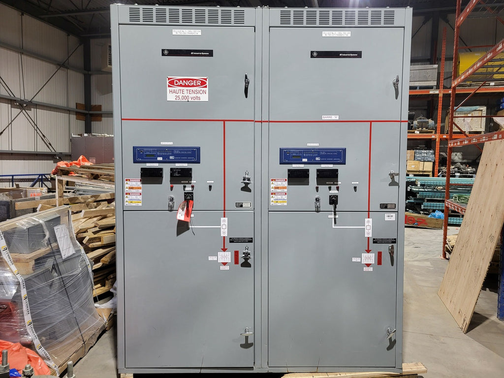 GENERAL ELECTRIC 25kV 1200A 3ph Switchgear Unit w/ (2) Power Vac Breaker VB1 27.0-16-0
