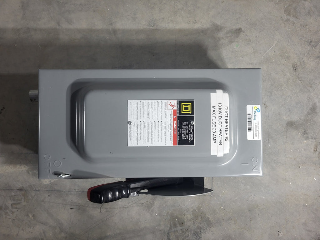 SQUARE D 20 Amp, 600 Volts Fusible Disconnect Switch CH362