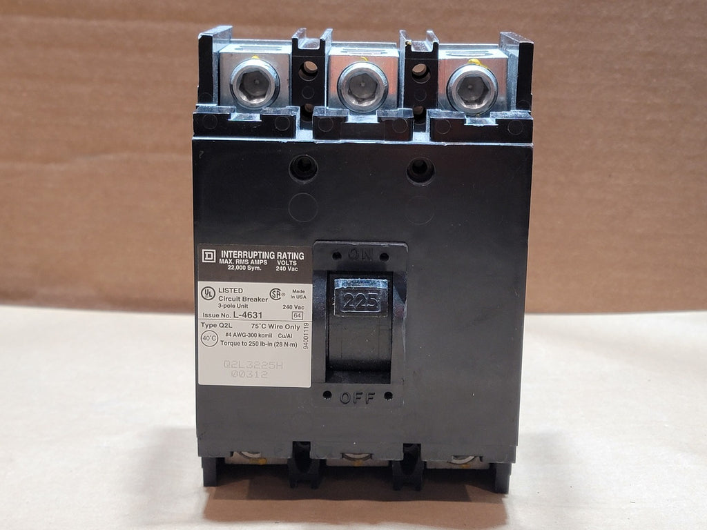 SQUARE D 225 Amp, 3 Pole, 240 Volt Circuit Breaker Q2L3225H
