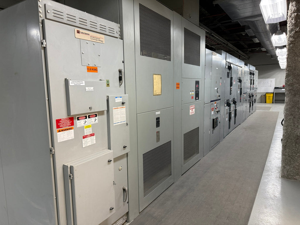 CUTLER-HAMMER / LG MV Double-Ended Unit Substation - 2 x 2000/3000kVA, 13.8kV Transformers w/ 4160V Ampgard Switchgear