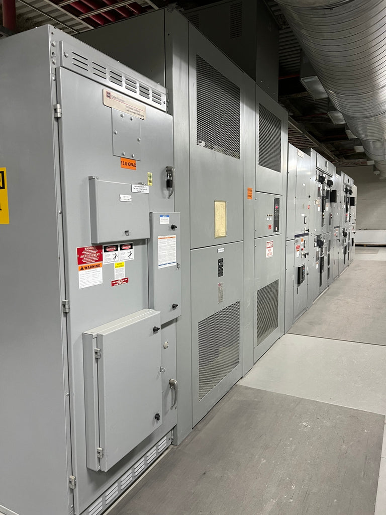 CUTLER-HAMMER / LG MV Double-Ended Unit Substation - 2 x 2000/3000kVA, 13.8kV Transformers w/ 4160V Ampgard Switchgear