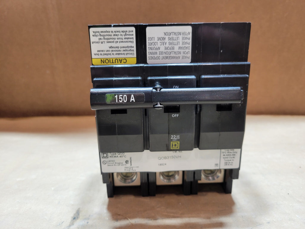 SQUARE D 150 Amp 3 Pole 240 Volts Circuit Breaker QOB3150VH