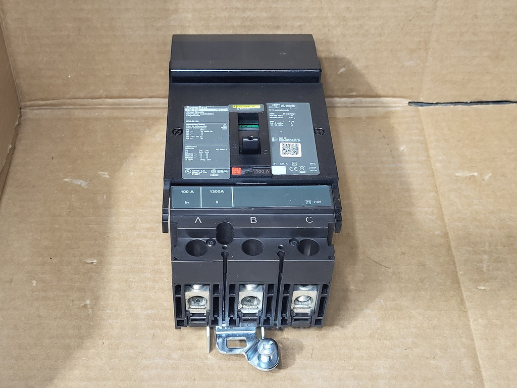 SQUARE D 100 Amp, 3 Pole, 600 Volt Circuit Breaker HDA36100