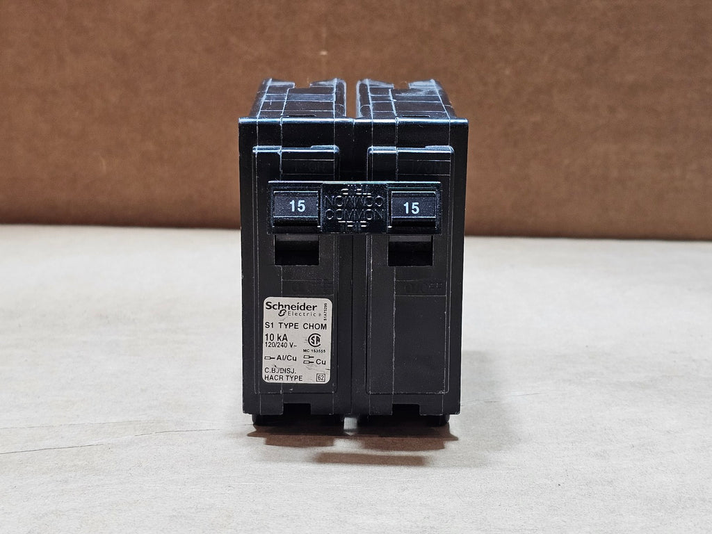 SCHNEIDER ELECTRIC 15 Amp, 2 Pole, 120/240 Volts Circuit Breaker CHOM215