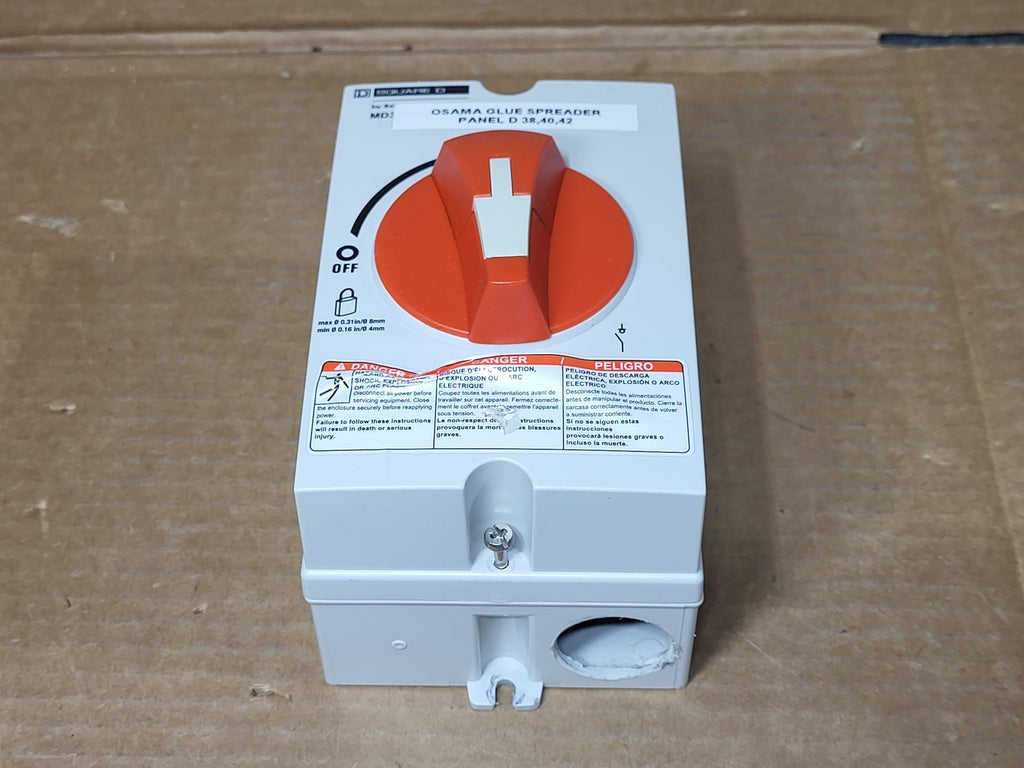 SQUARE D 30 Amp, 600 Volt, 3 ph Eclosed Manual Motor Controller MD3304X