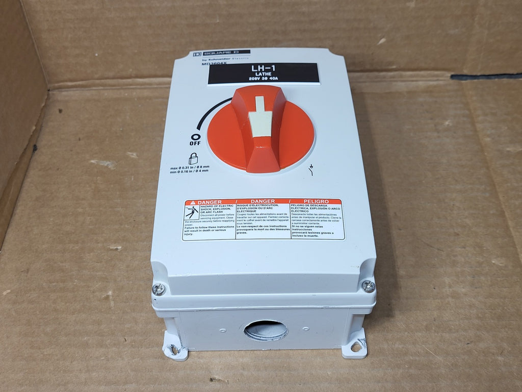 SQUARE D 60 Amp, 600 Volt, 3 ph Eclosed Manual Motor Controller MD3604X